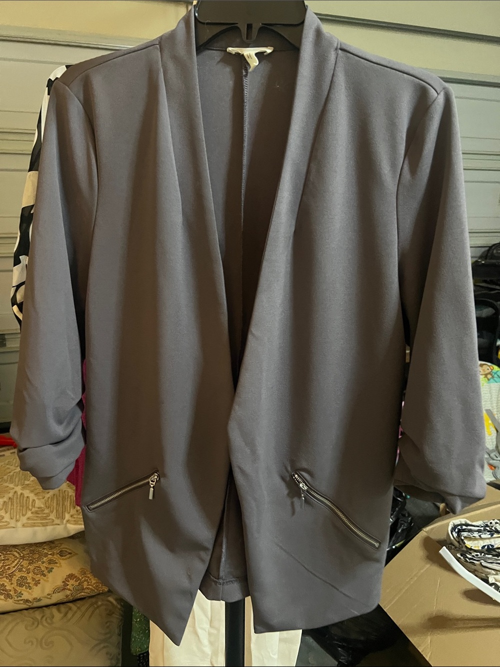 Women's Open-Front Blazer Jacket - plum